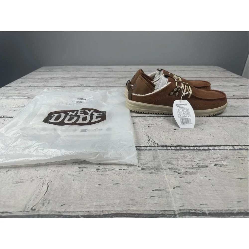 Hey Dude Bradley Blipper Suede Slip-On Argan Brown/Beige Men's US 12 44304-2JY